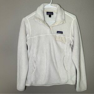 Patagonia Retool Snap T white fleece pullover sweater women’s size small